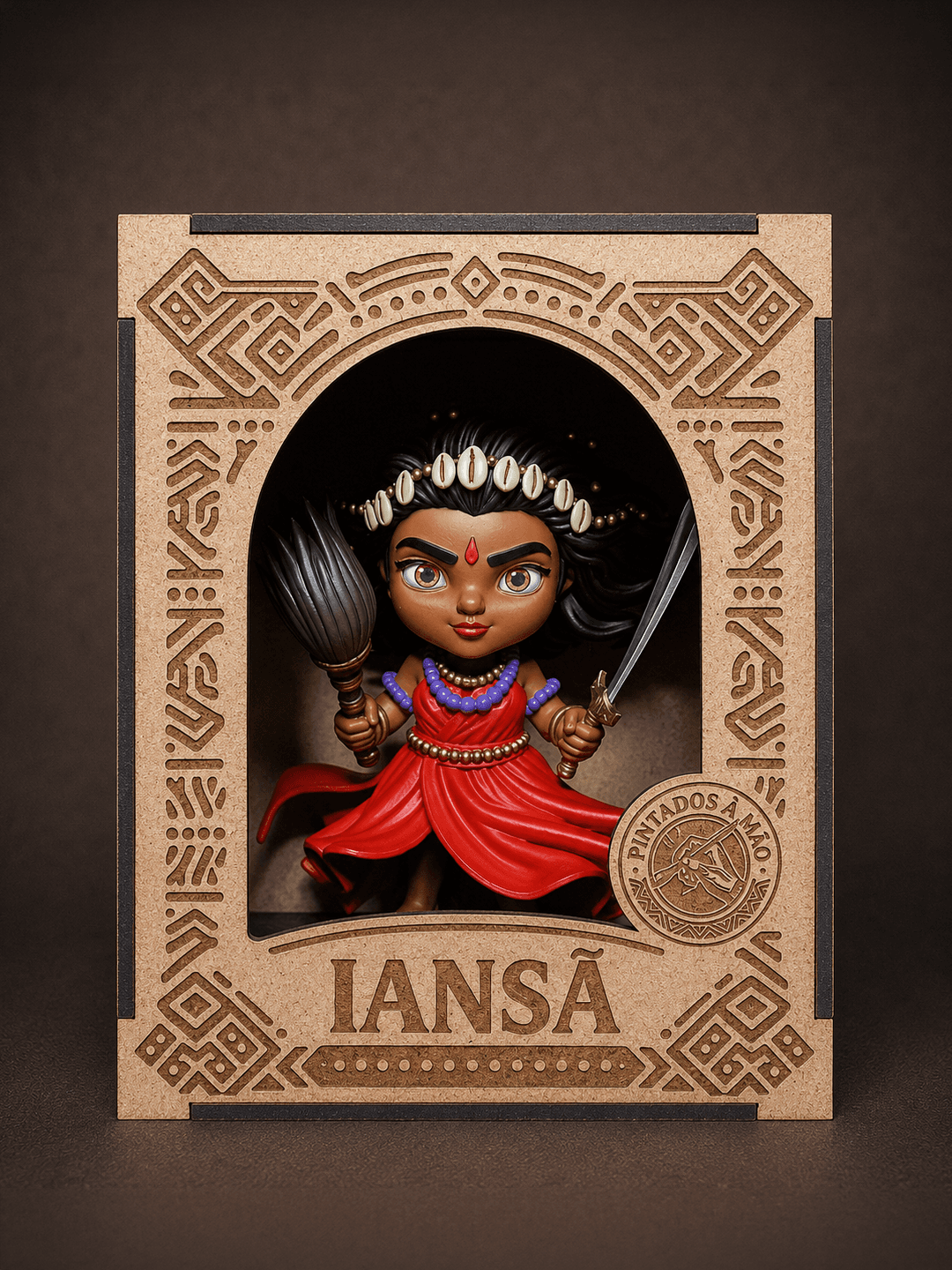 Estátua de Iansã dentro da caixa personalizada
