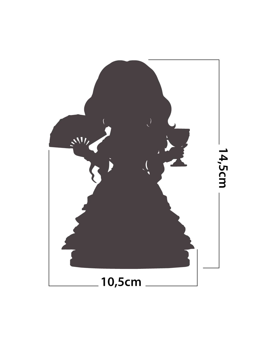 Medidas da estátua de Maria Padilha: 14,5 cm de altura por 10,5 cm de largura