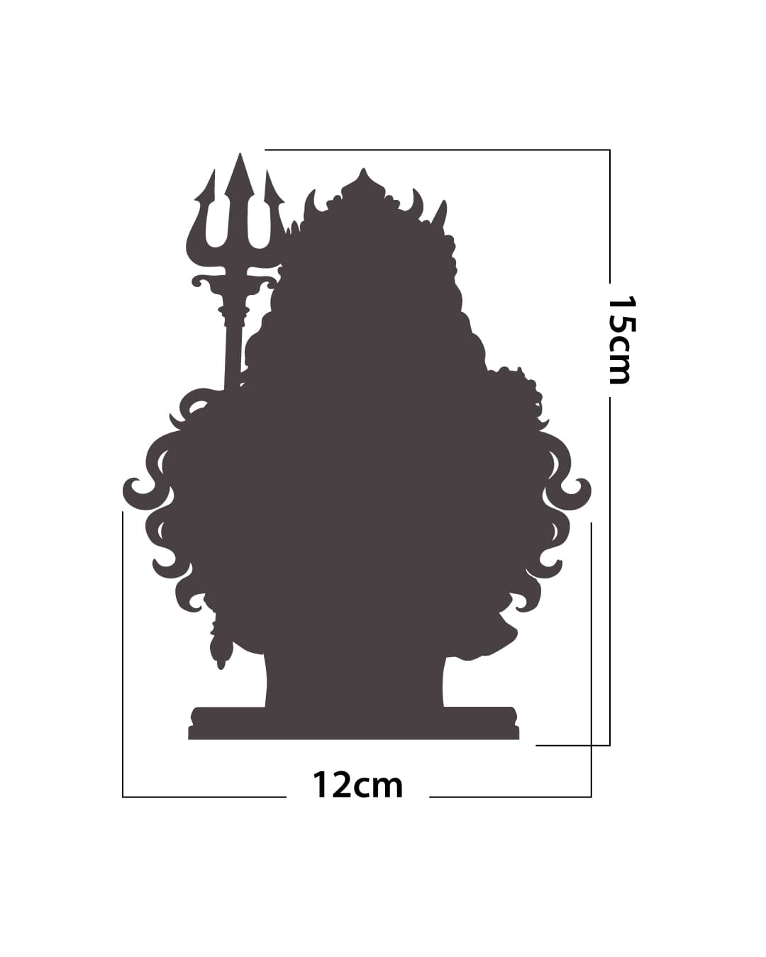 Medidas da estátua de Iemanjá: 15 cm de altura por 12 cm de largura
