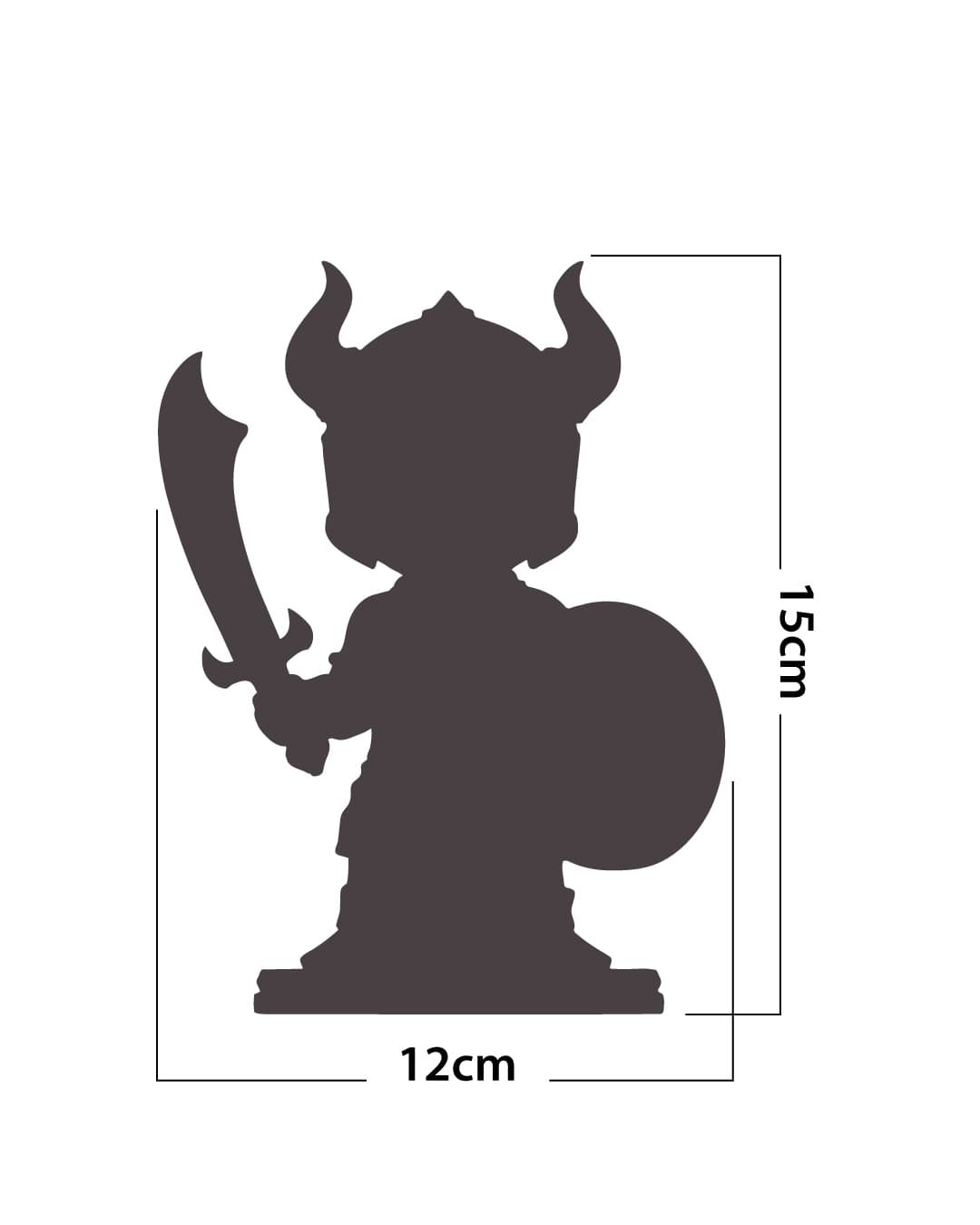 Medidas da estátua de Ogum: 15 cm de altura por 12 cm de largura